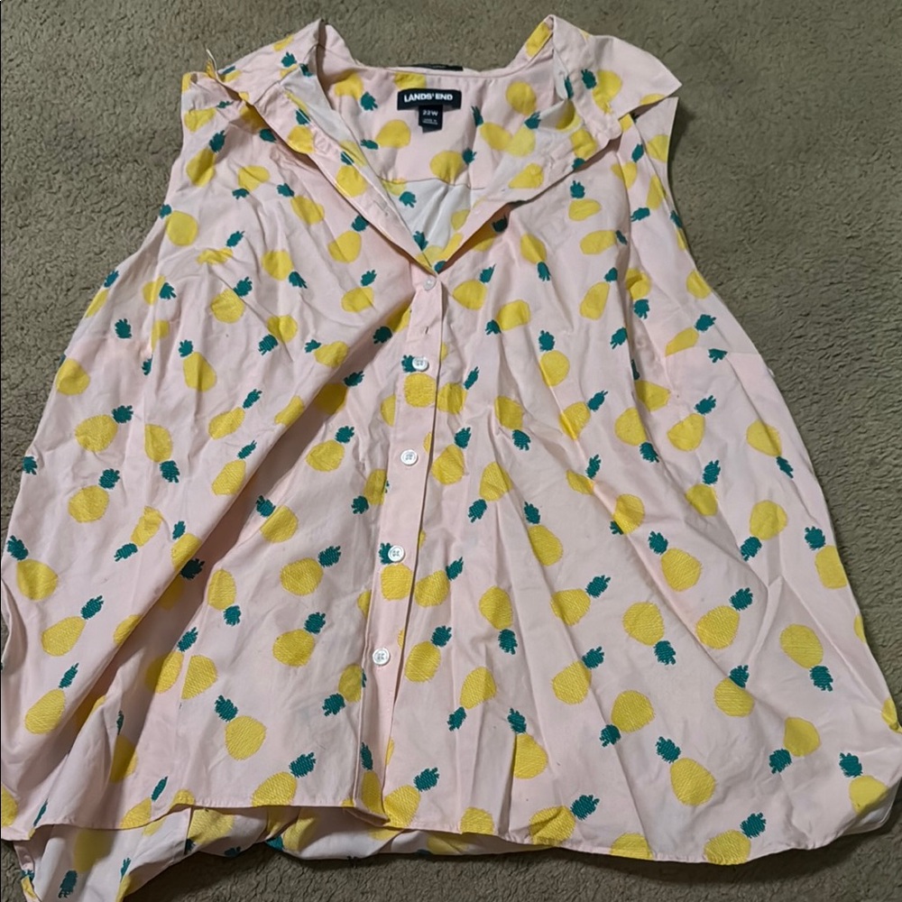 Land’s End Boxy Notched Collar Blouse
